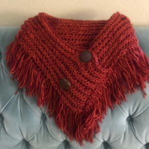 Dark red knit scarf